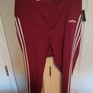 Women's Maroon Striped Leggings